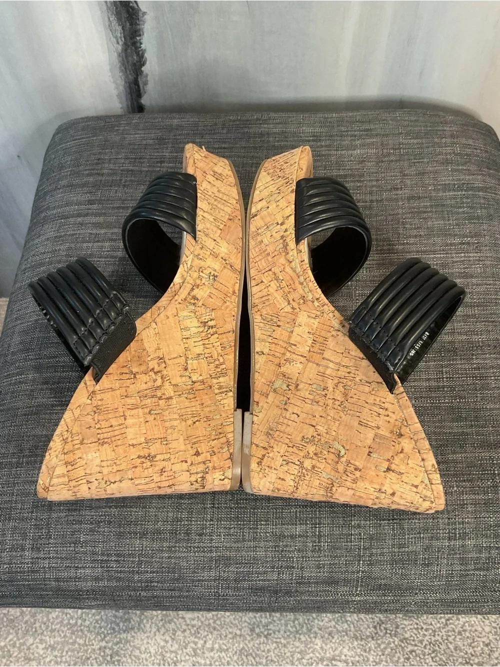 Kenneth Cole New York Cailyn Cork Wedge Sandal in Black - Size 8 (NIB)